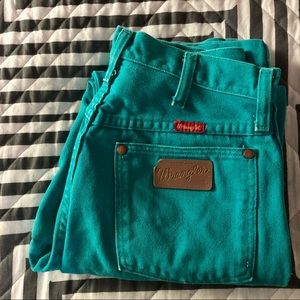 Teal Wrangler Jeans